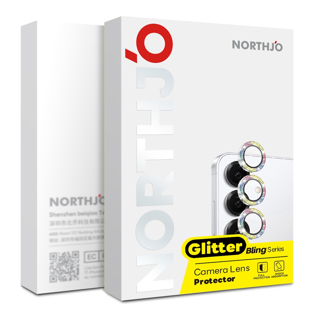 NORTHJO NORTHJO Samsung Galaxy S26 Linsskydd Glitter Silver - Teknikhallen.se
