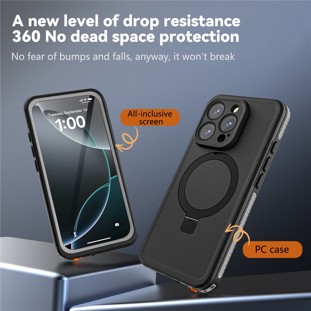 REDPEPPER REDPEPPER iPhone 16 Pro Skal MagSafe Kickstand Vattentät IP68 - Teknikhallen.se