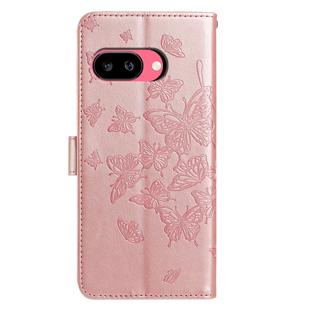  Google Pixel 10a Fodral Med Fjäril Tryck Roséguld - Teknikhallen.se