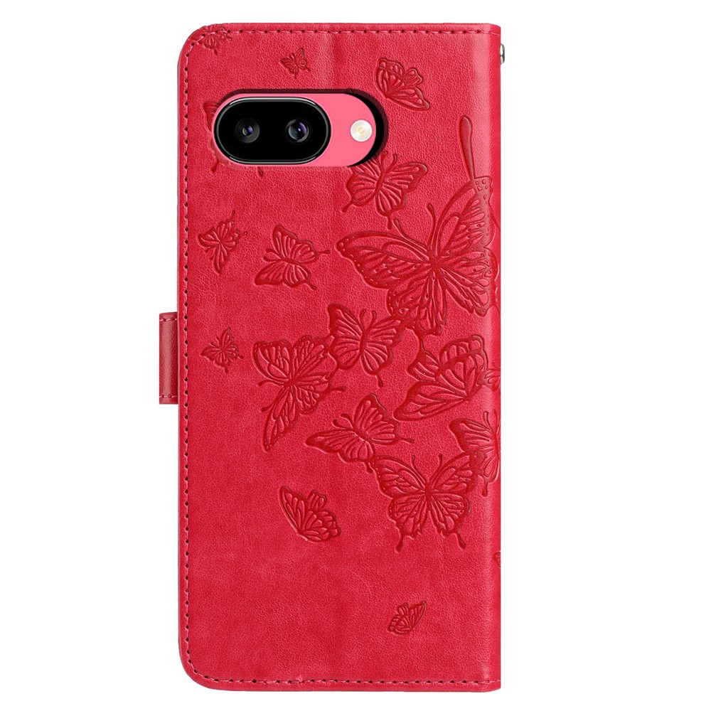  Google Pixel 10a Fodral Med Fjäril Tryck Röd - Teknikhallen.se