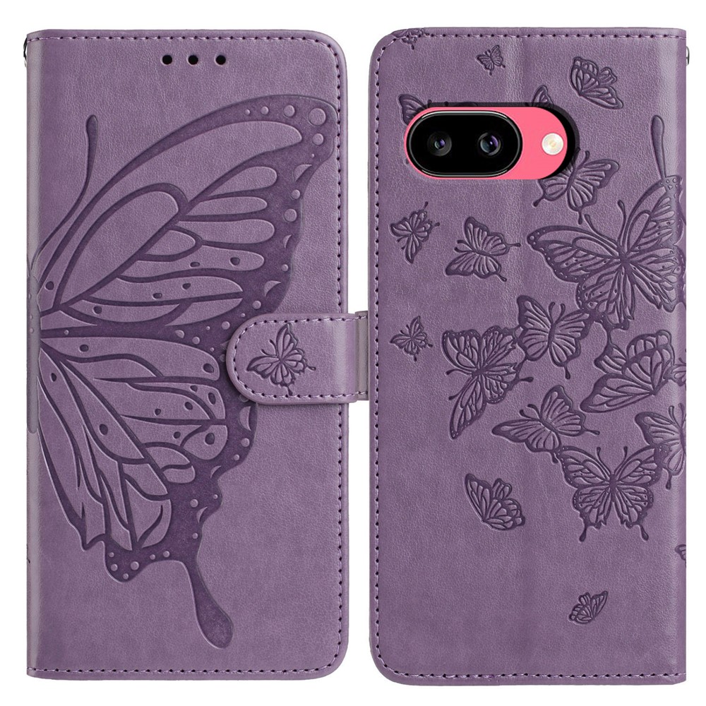  Google Pixel 10a Fodral Med Fjäril Tryck Lila - Teknikhallen.se
