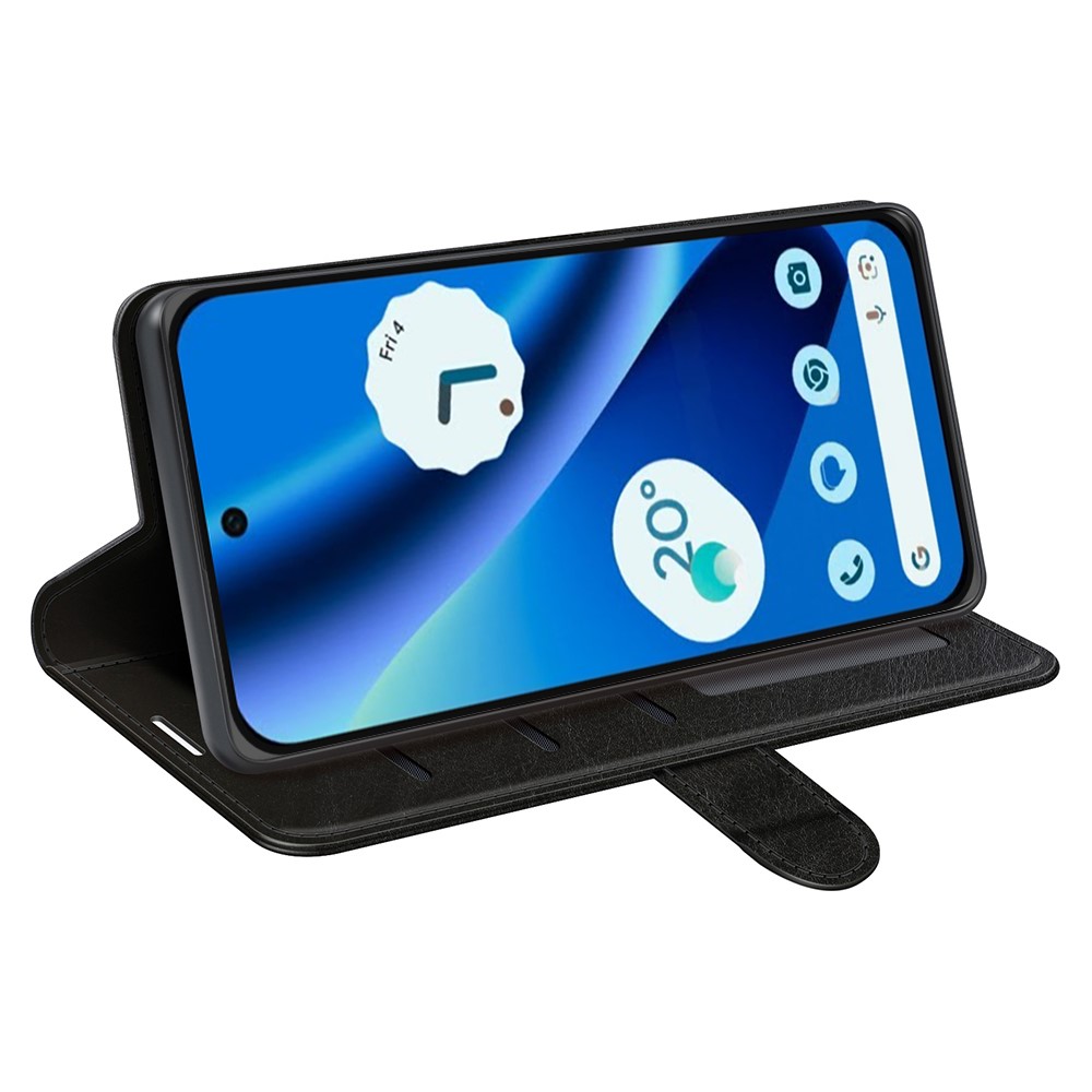  Google Pixel 10a Fodral Crazy Horse Läder Svart - Teknikhallen.se