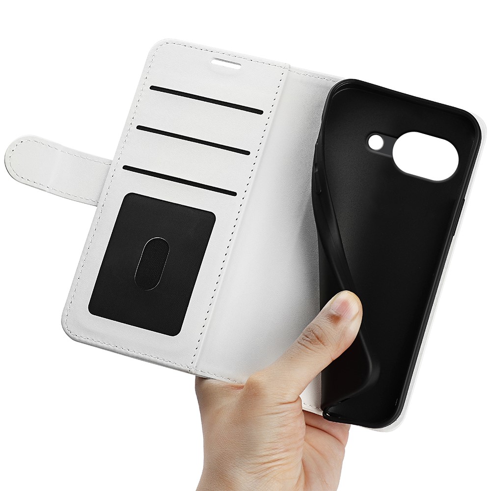  Google Pixel 10a Fodral Crazy Horse Läder Vit - Teknikhallen.se