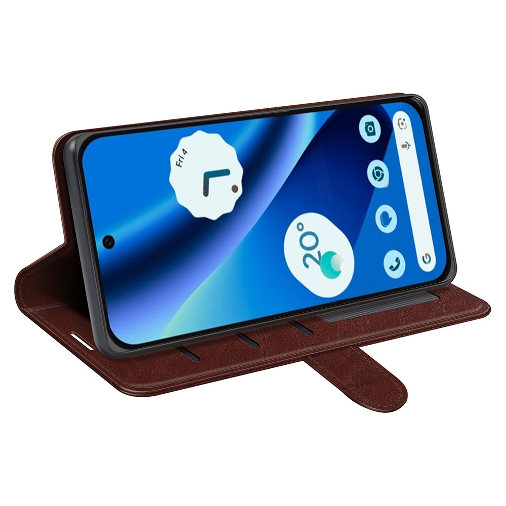  Google Pixel 10a Fodral Crazy Horse Läder Brun - Teknikhallen.se