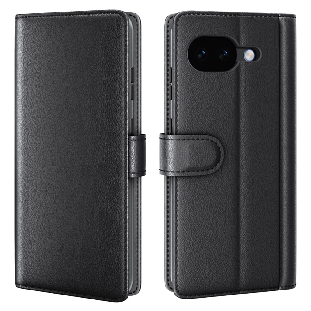  Google Pixel 10a Fodral Premium Äkta Läder Svart - Teknikhallen.se