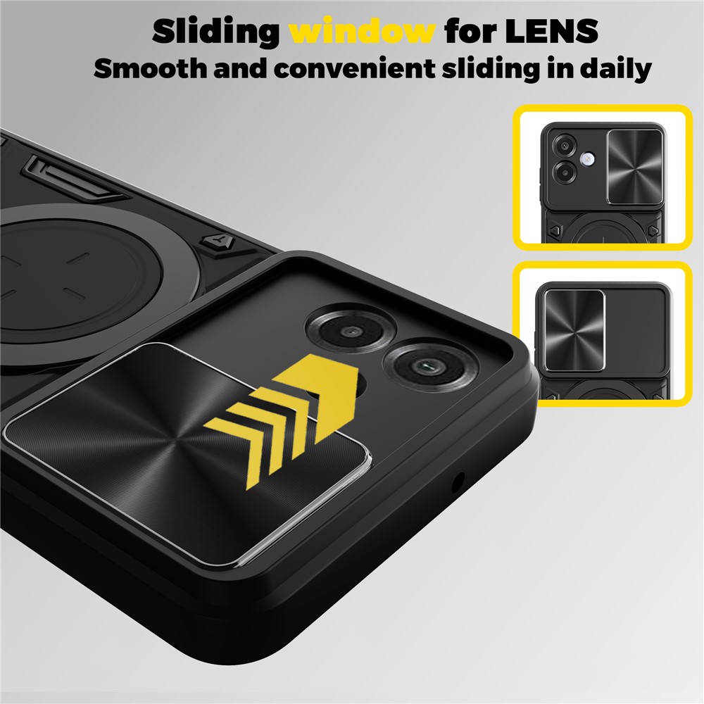  Samsung Galaxy A07 4G Skal CamShield Kickstand Hybrid Svart - Teknikhallen.se