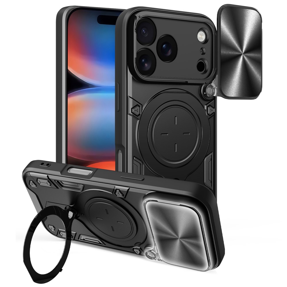  iPhone 17 Pro Skal CamShield Kickstand Hybrid Svart - Teknikhallen.se