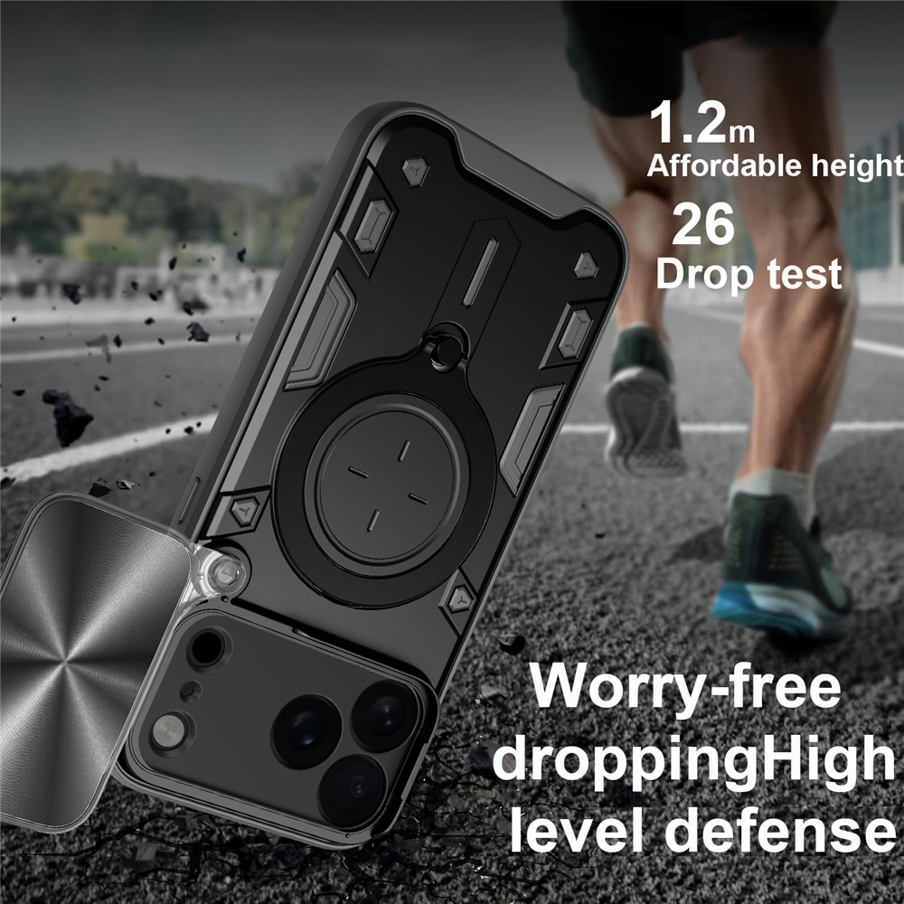  iPhone 17 Pro Max Skal CamShield Kickstand Hybrid Svart - Teknikhallen.se