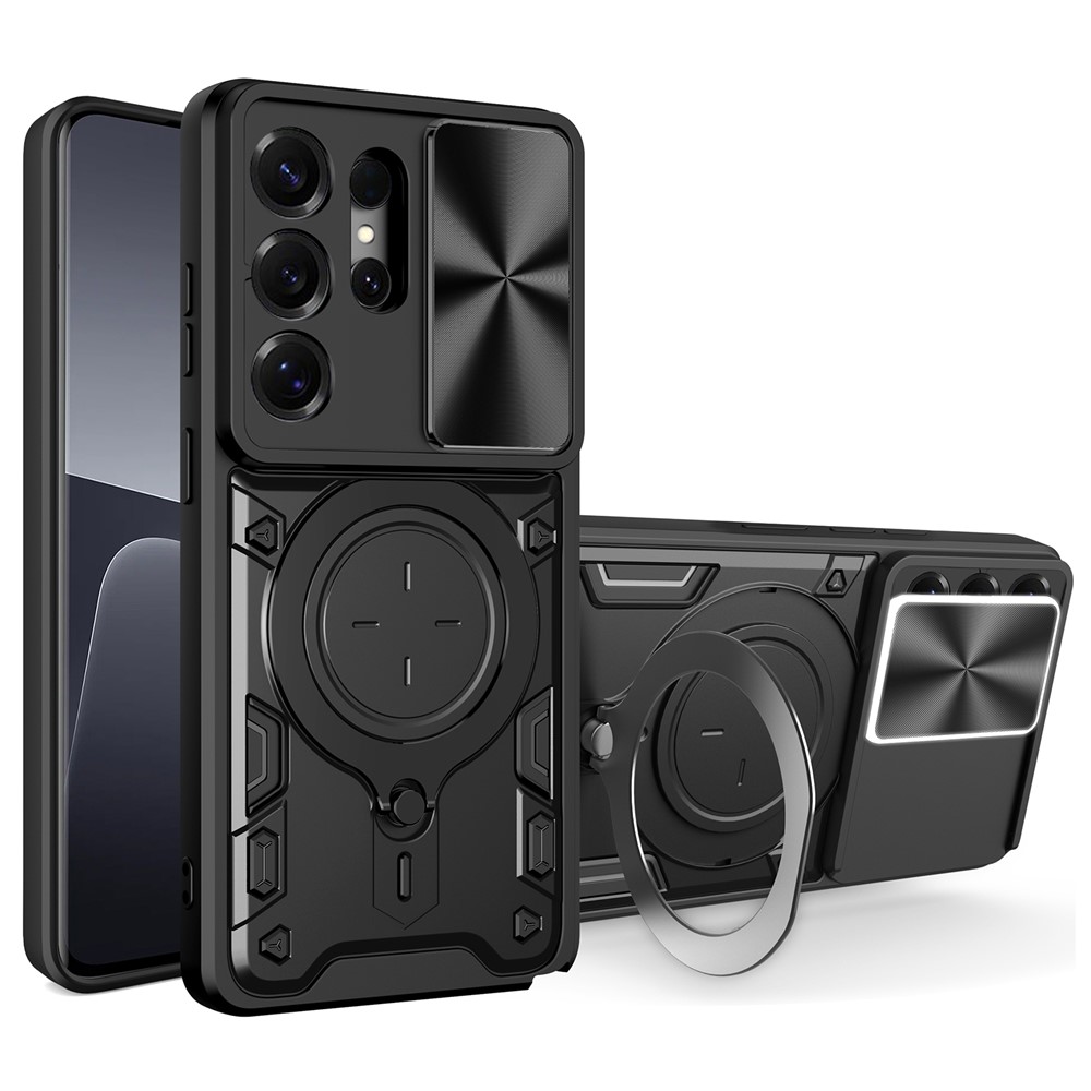  Samsung Galaxy S26 Ultra Skal CamShield Kickstand Hybrid Svart - Teknikhallen.se