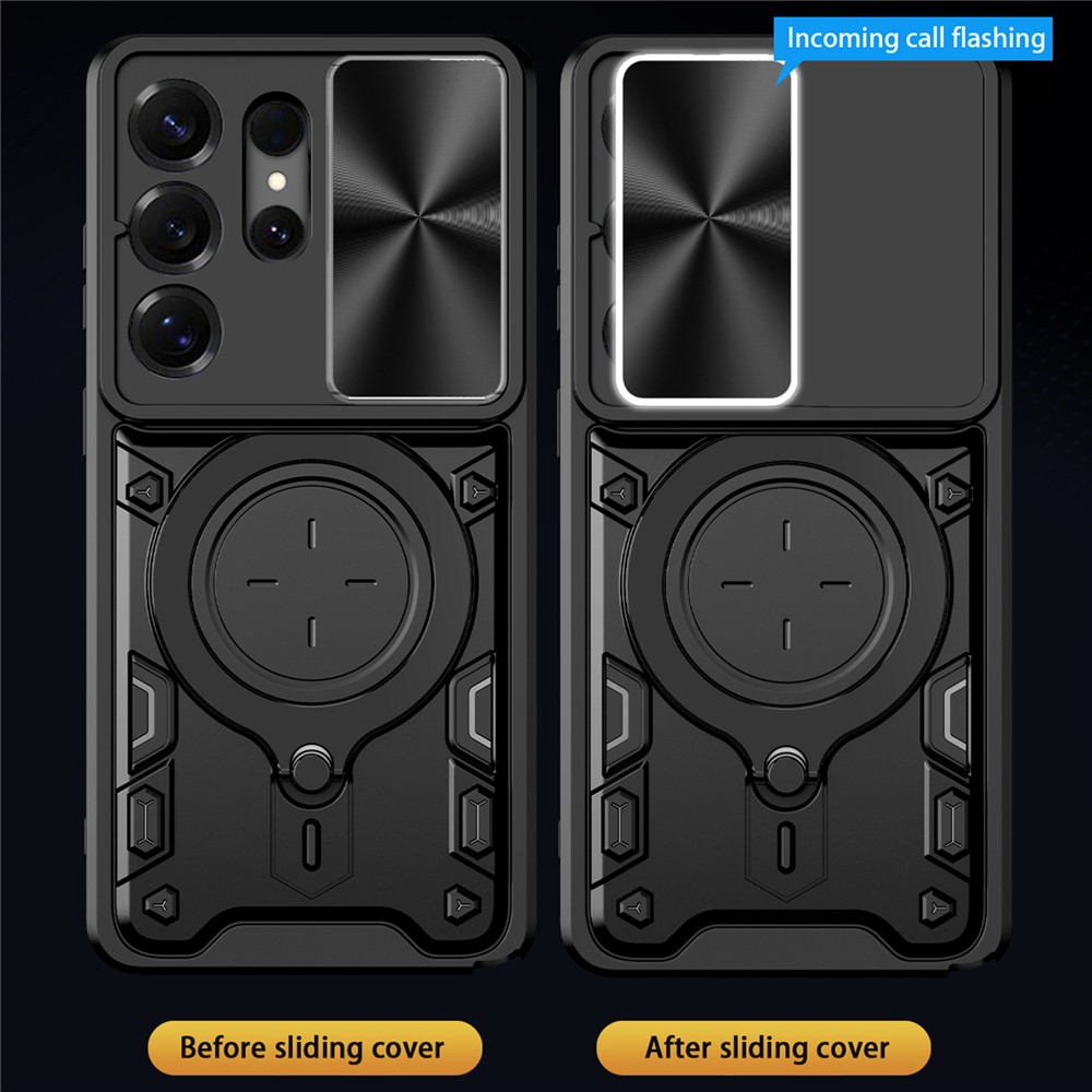  Samsung Galaxy S26 Ultra Skal CamShield Kickstand Hybrid Svart - Teknikhallen.se