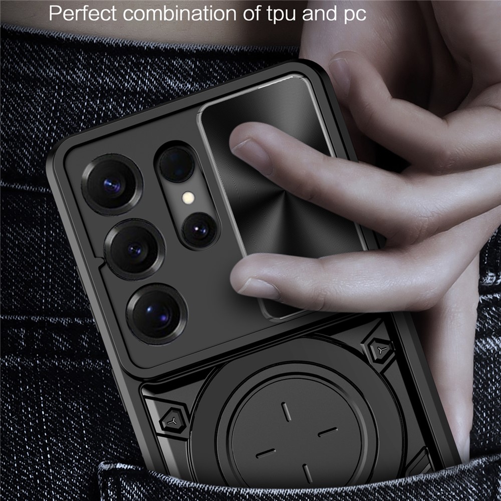  Samsung Galaxy S26 Ultra Skal CamShield Kickstand Hybrid Svart - Teknikhallen.se