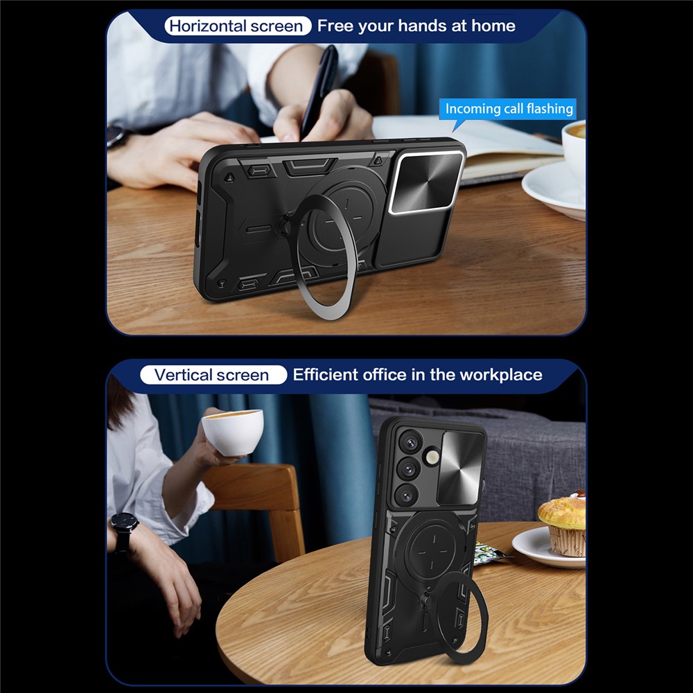  Samsung Galaxy S26 Plus Skal CamShield Kickstand Hybrid Svart - Teknikhallen.se