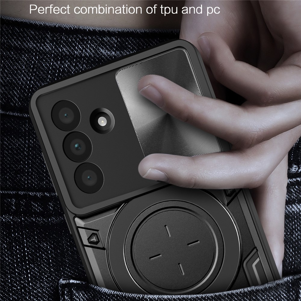  Samsung Galaxy A57 5G Skal CamShield Kickstand Hybrid Svart - Teknikhallen.se