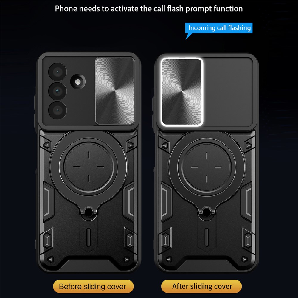  Samsung Galaxy A17 Skal CamShield Kickstand Hybrid Svart - Teknikhallen.se