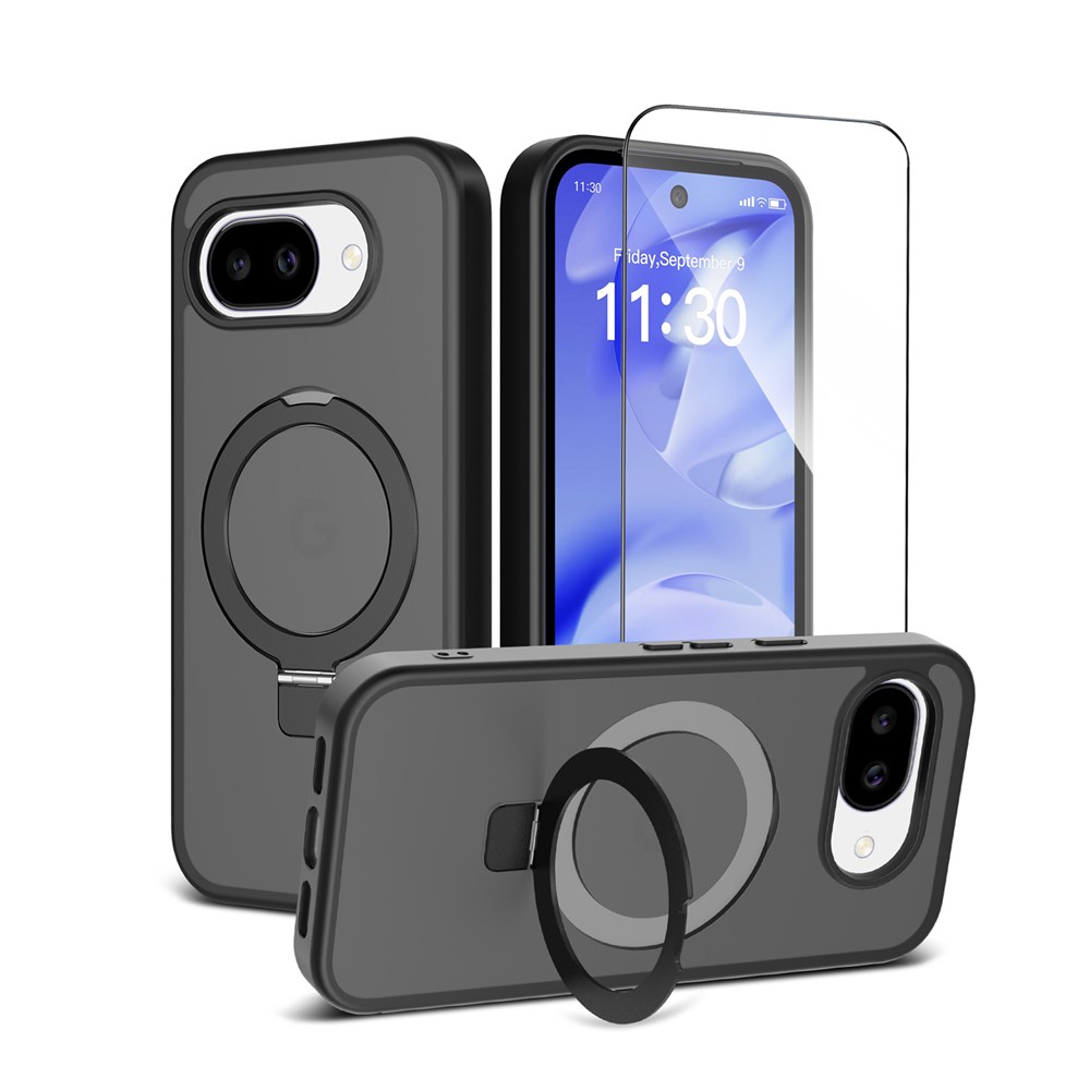  Google Pixel 10a Skal MagSafe Kickstand Hybrid Svart - Teknikhallen.se