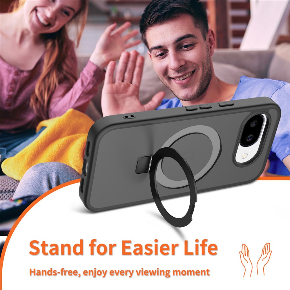  Google Pixel 10a Skal MagSafe Kickstand Hybrid Svart - Teknikhallen.se