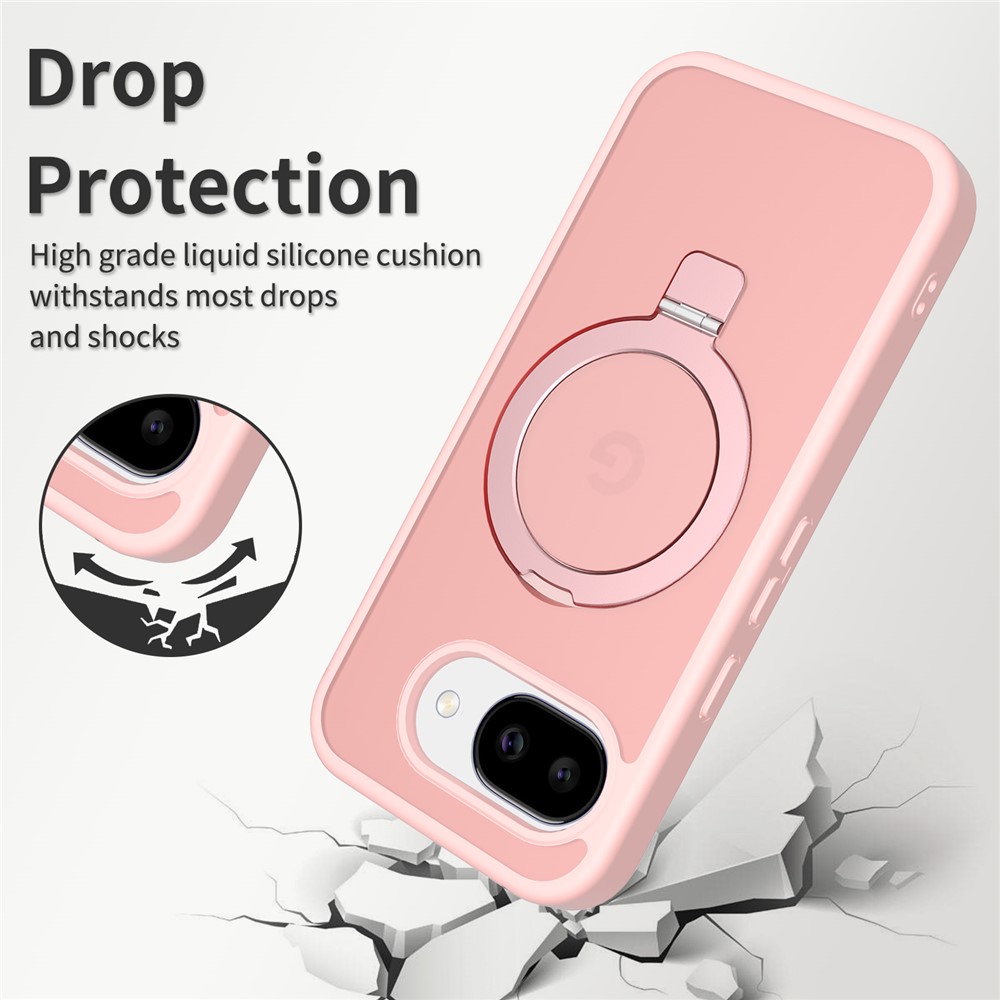  Google Pixel 10a Skal MagSafe Kickstand Hybrid Rosa - Teknikhallen.se