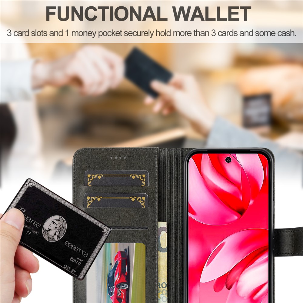 LC.IMEEKE LC.IMEEKE Google Pixel 10a Fodral Läder Svart - Teknikhallen.se