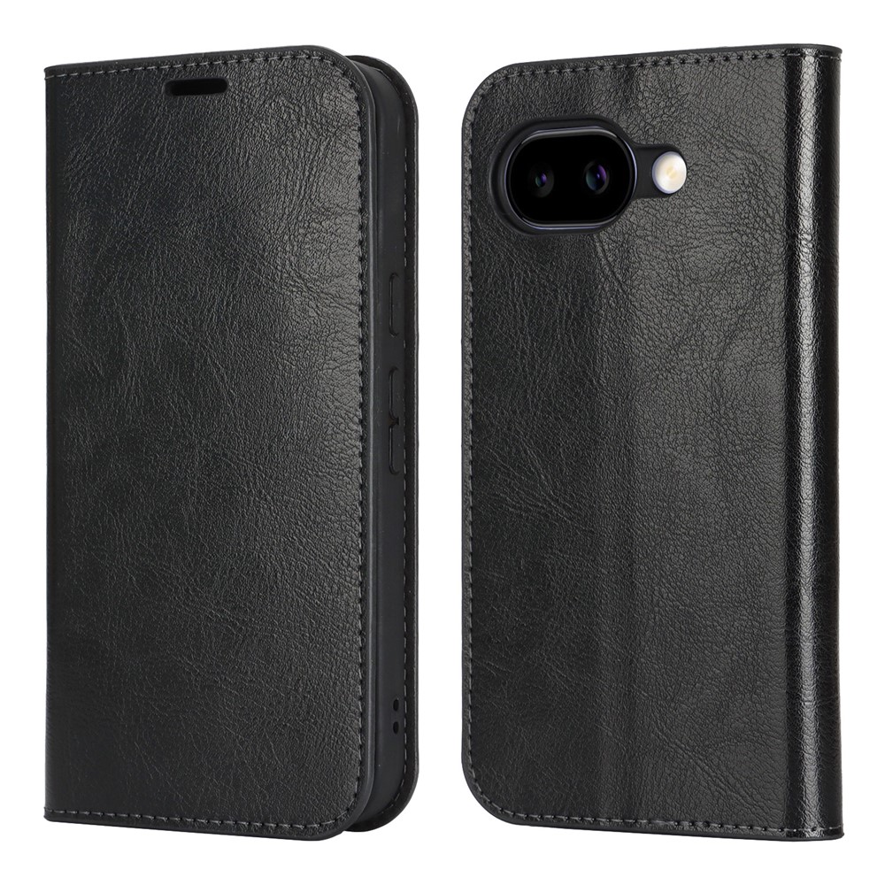  Google Pixel 10a Fodral Flip Äkta Läder Svart - Teknikhallen.se