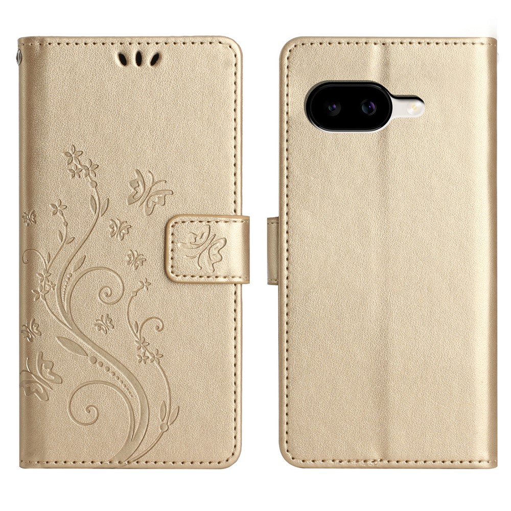  Google Pixel 10a Fodral Med Blommigt Tryck Guld - Teknikhallen.se