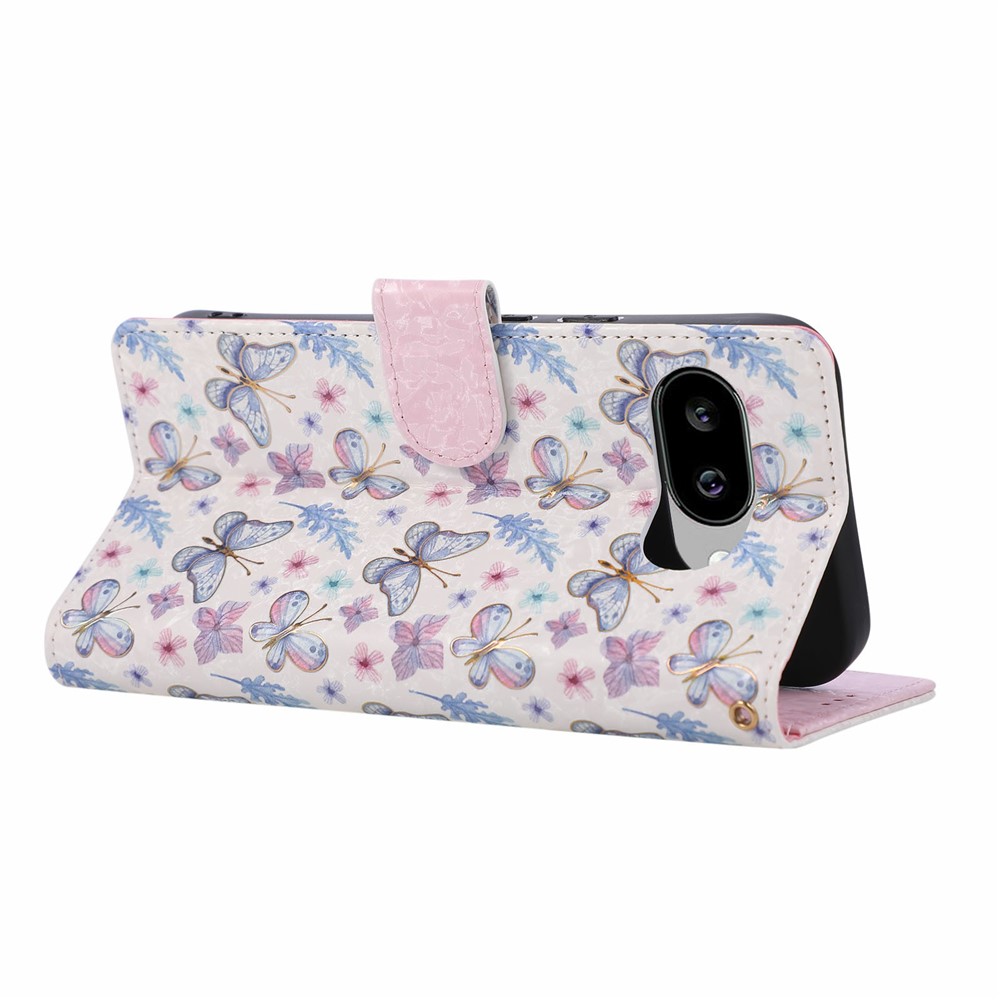  Google Pixel 10a Fodral RFID Läder Fjärilar / Blommor - Teknikhallen.se