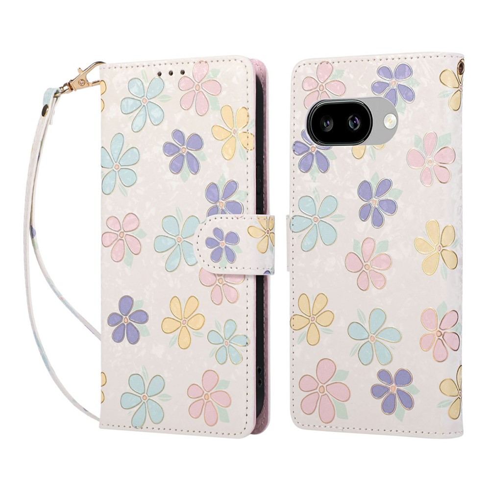  Google Pixel 10a Fodral RFID Läder Färgglada Blommor - Teknikhallen.se
