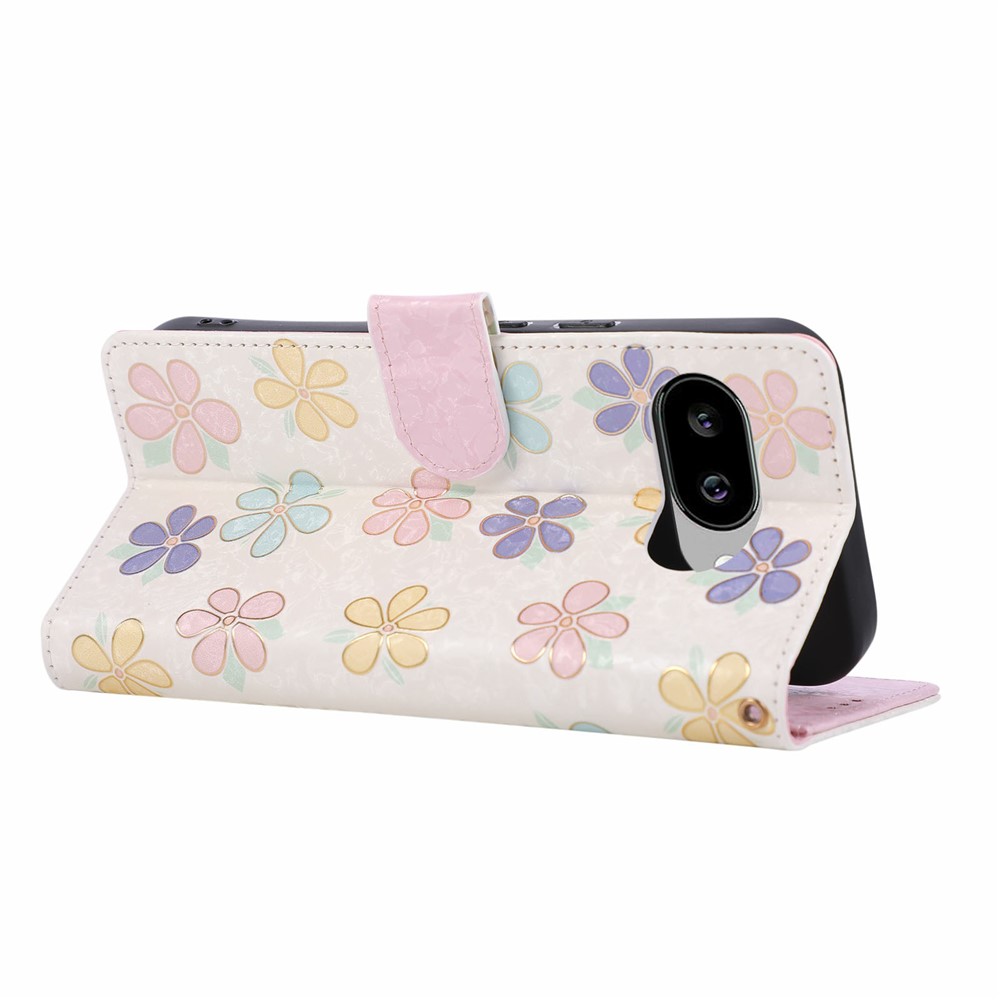  Google Pixel 10a Fodral RFID Läder Färgglada Blommor - Teknikhallen.se
