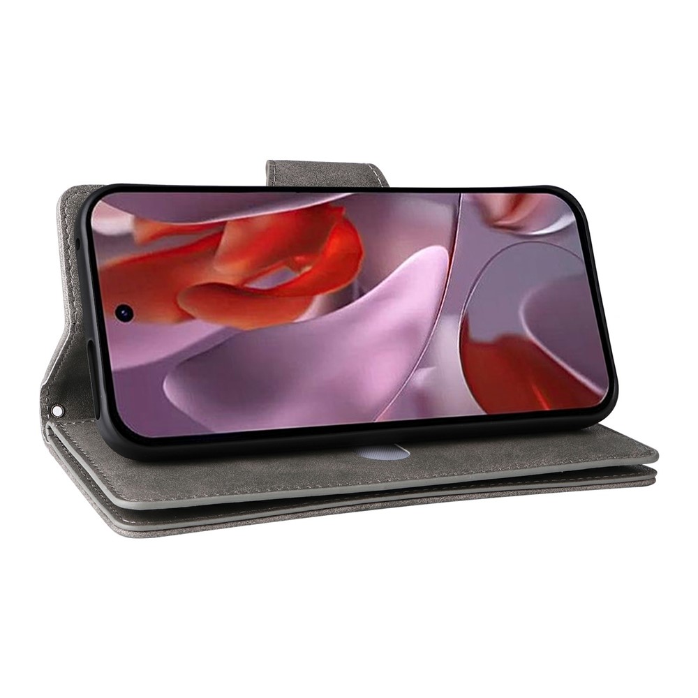  Google Pixel 10a Fodral Med Kortfack Läder Grå - Teknikhallen.se