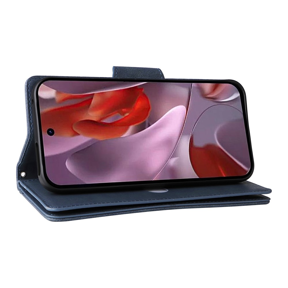  Google Pixel 10a Fodral Med Kortfack Läder Blå - Teknikhallen.se