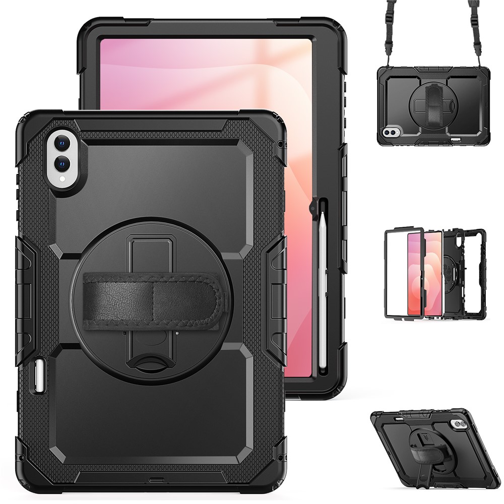  Galaxy Tab S11 Ultra Skal 360 Shockproof Hybrid Kickstand Svart - Teknikhallen.se