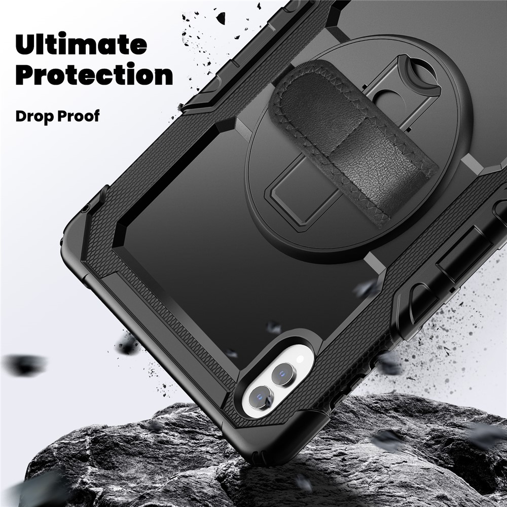 Galaxy Tab S11 Ultra Skal 360 Shockproof Hybrid Kickstand Svart - Teknikhallen.se