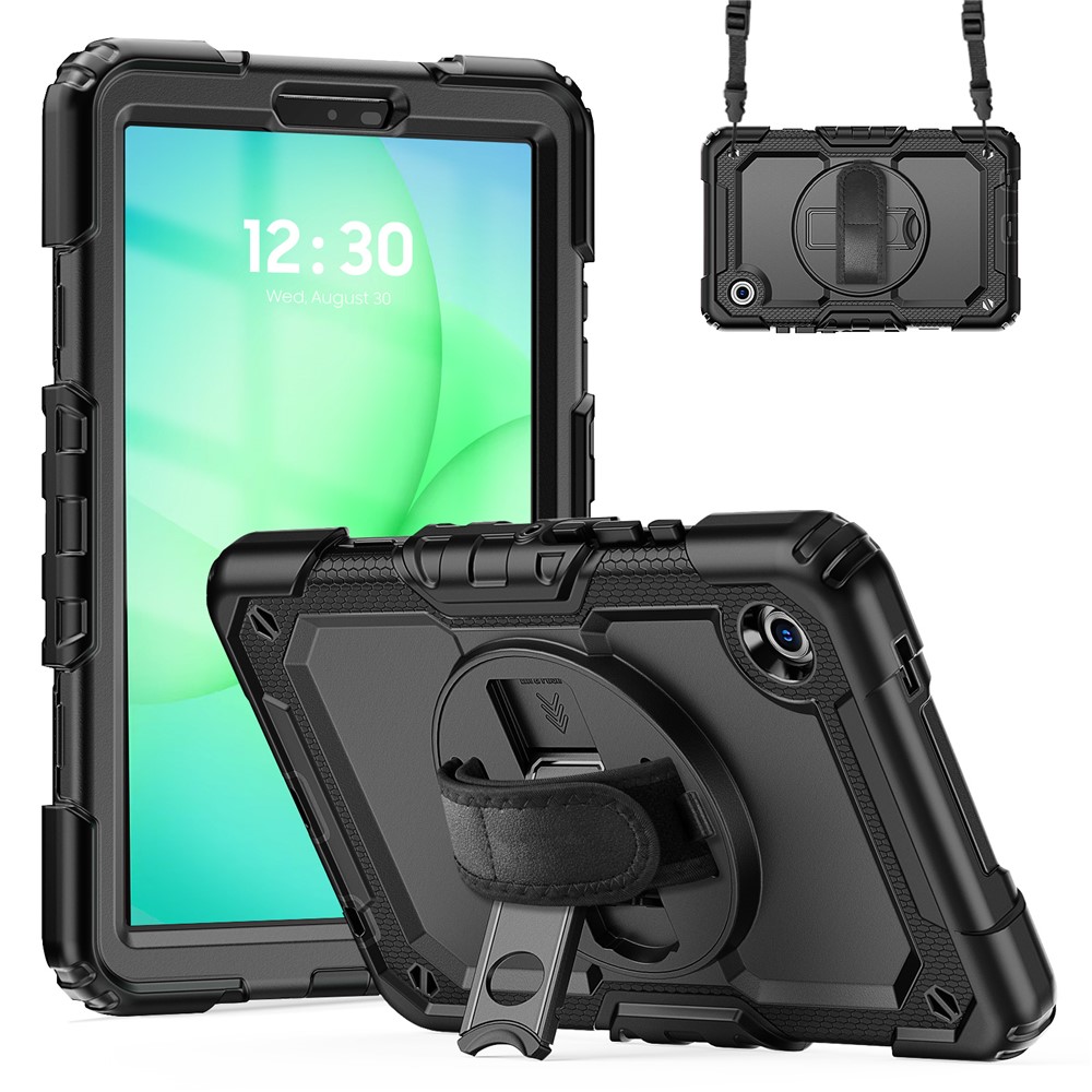  Galaxy Tab A11/A9 Skal 360 Shockproof Hybrid Kickstand Svart - Teknikhallen.se