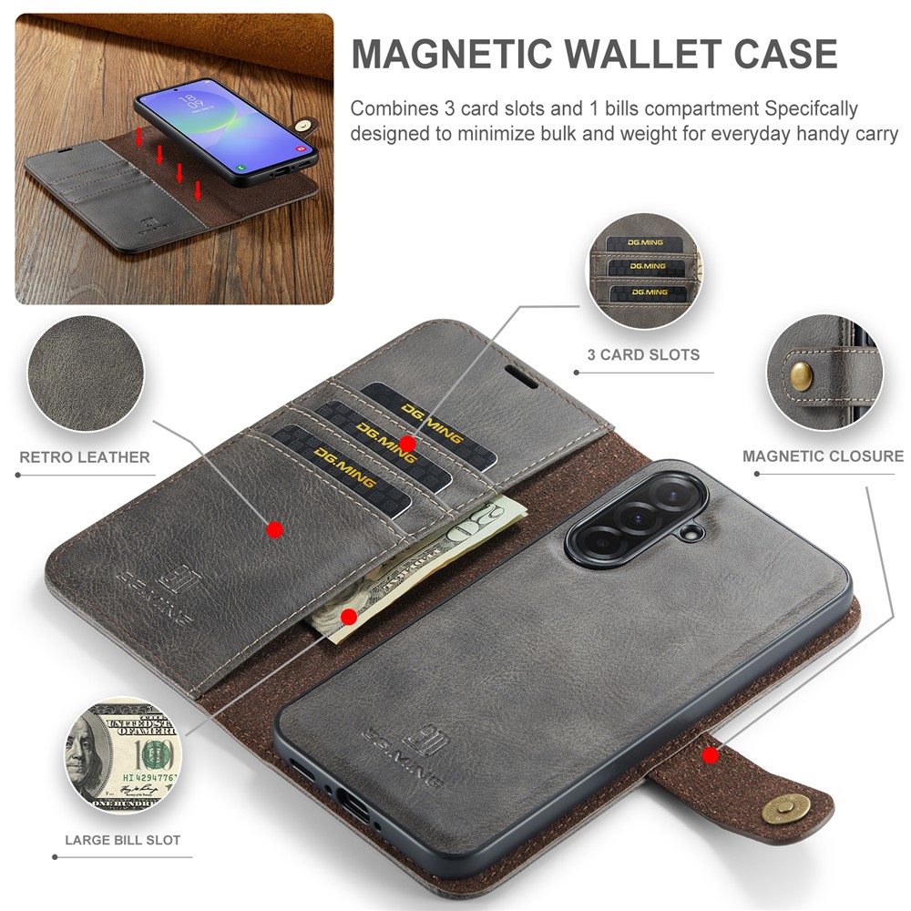 DG.MING DG.MING Samsung Galaxy A37 5G 2in1 Fodral / Skal Grå - Teknikhallen.se