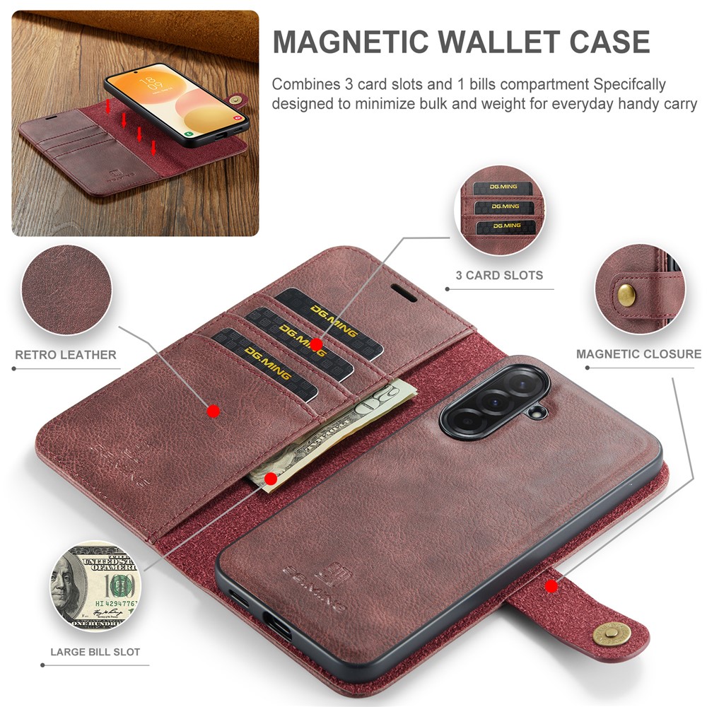 DG.MING DG.MING Samsung Galaxy A57 5G 2in1 Fodral / Skal Röd - Teknikhallen.se