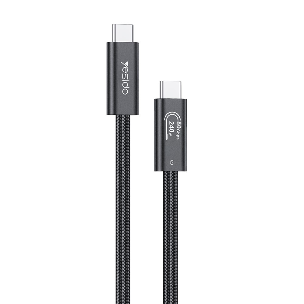YESIDO YESIDO 1m Thunderbolt 5 Kabel USB-C - USB-C 240W Svart - Teknikhallen.se