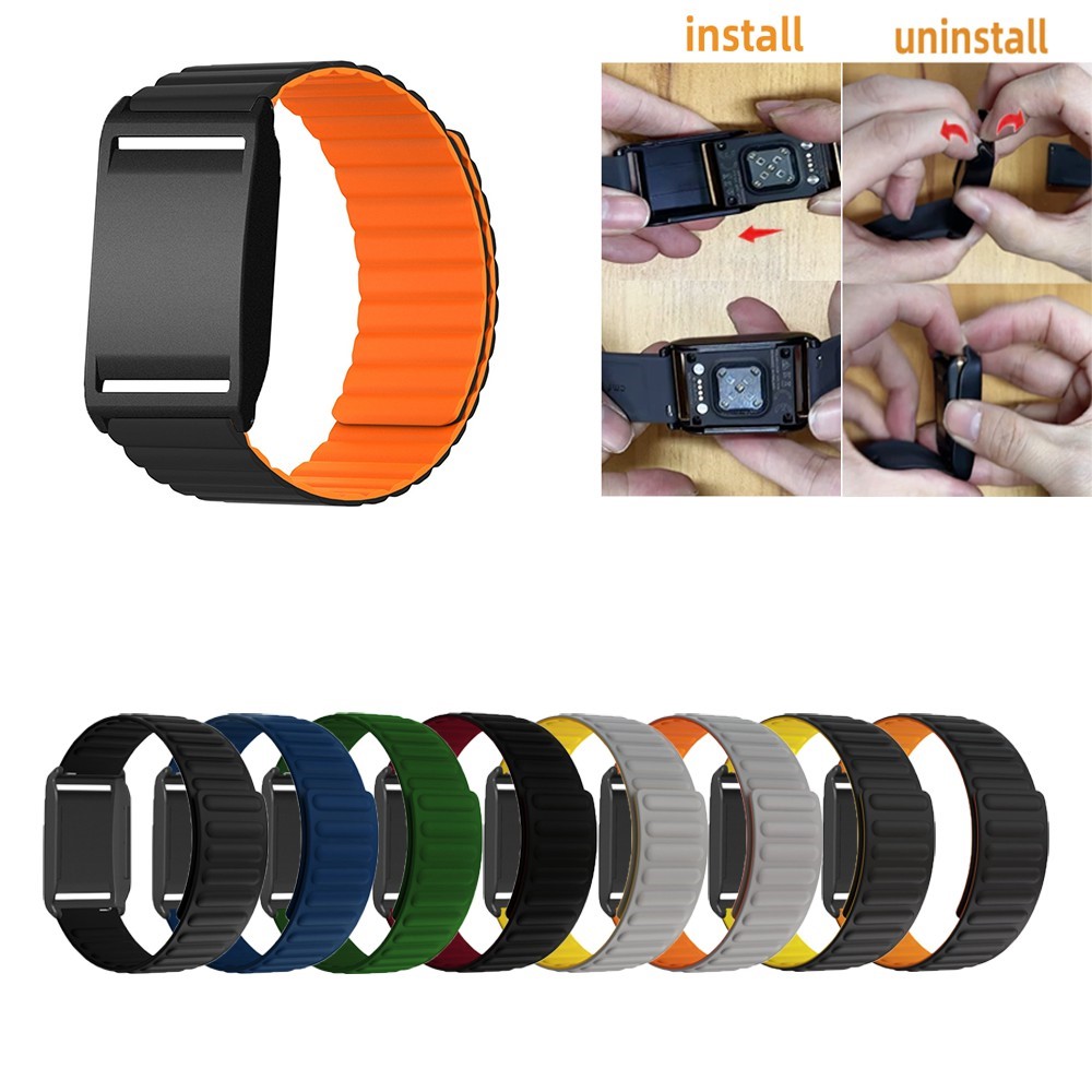  Polar Loop Klockarmband Silikon Magnetisk Loop Svart / Orange - Teknikhallen.se