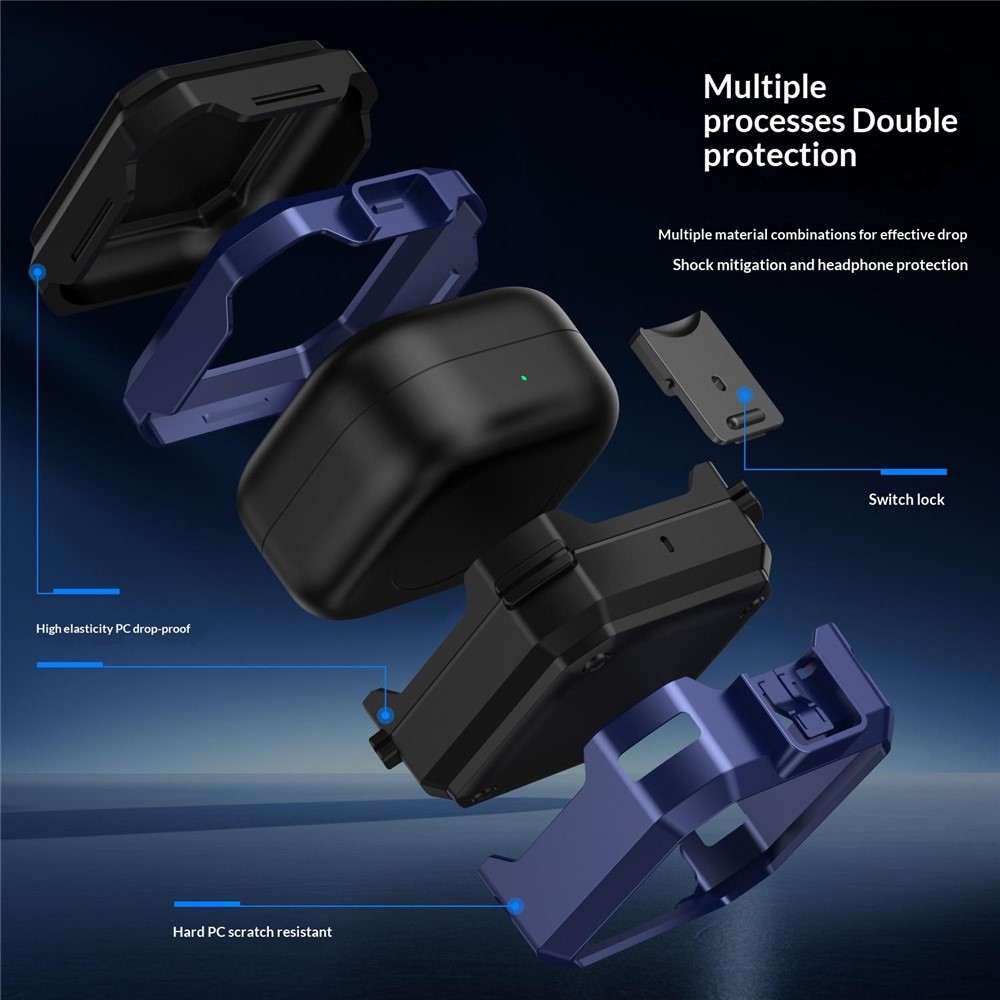  Samsung Galaxy Buds 4/4 Pro Skal Shockproof Hybrid Röd - Teknikhallen.se