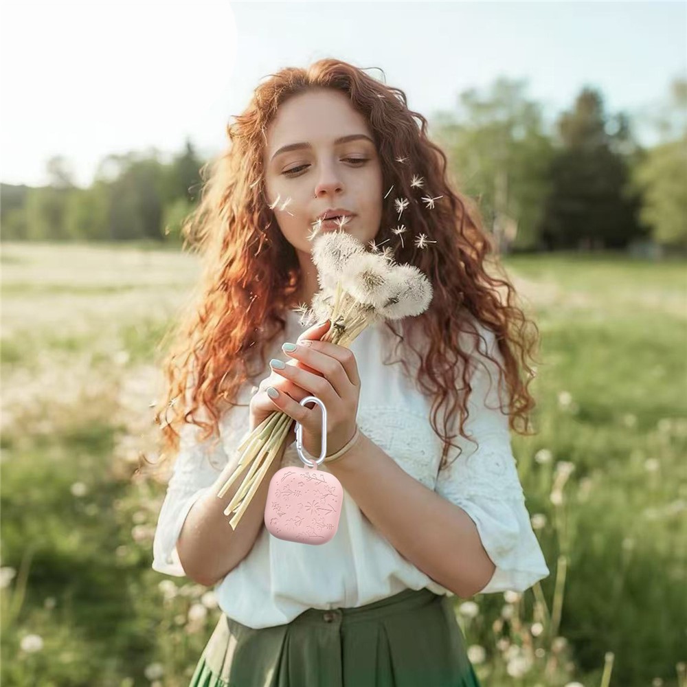  Samsung Galaxy Buds 4 / 4 Pro Skal Silikon Blommigt Tryck Lila - Teknikhallen.se