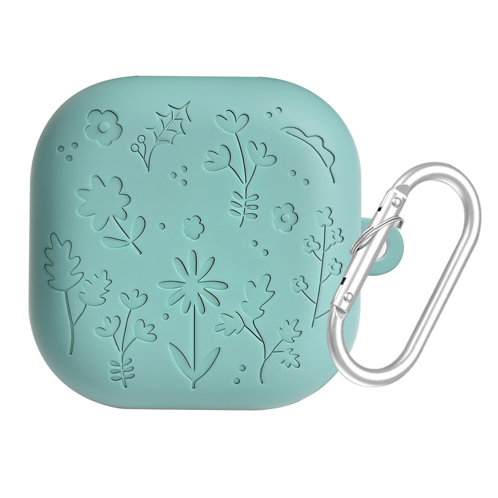  Samsung Galaxy Buds 4 / 4 Pro Skal Silikon Blommigt Tryck Grön - Teknikhallen.se