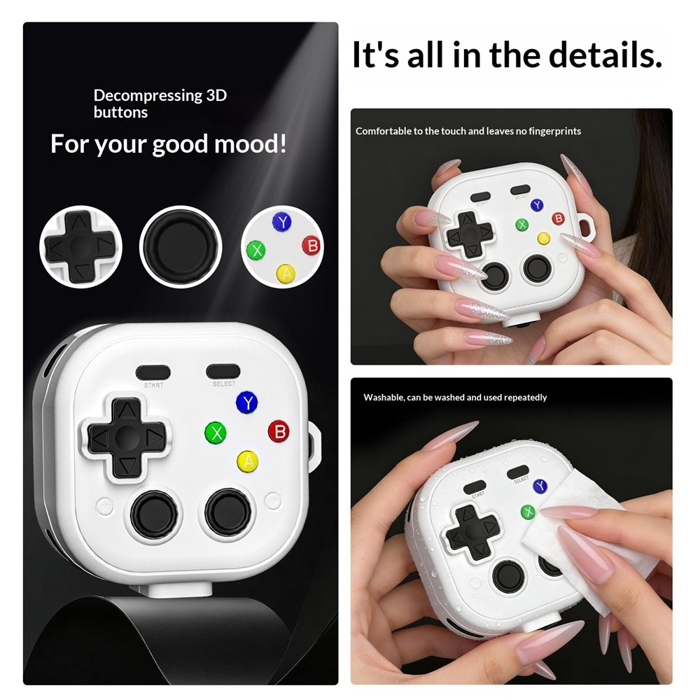  Samsung Galaxy Buds 4 / 4 Pro Skal Game Console Vit - Teknikhallen.se