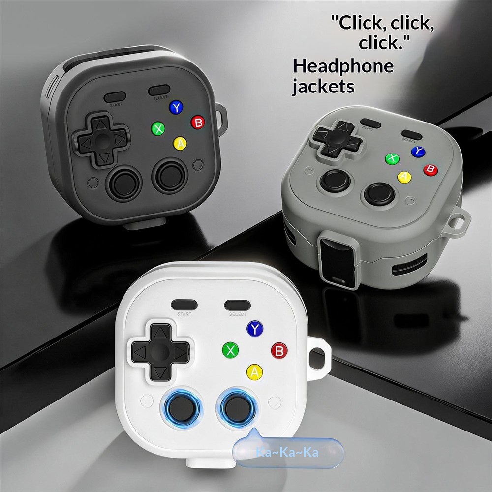  Samsung Galaxy Buds 4 / 4 Pro Skal Game Console Vit - Teknikhallen.se