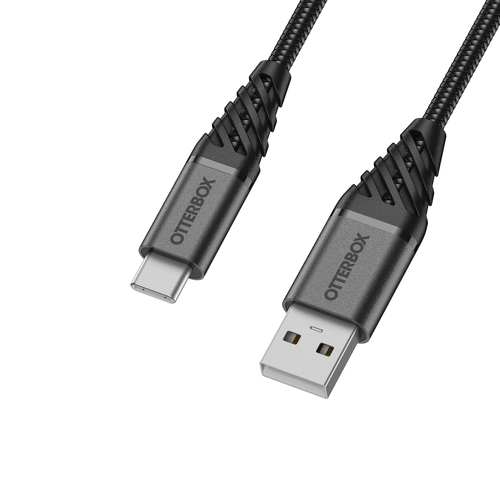 OtterBox OtterBox Premium 1m USB-C - USB-A Kabel Nylonflätad Svart - Teknikhallen.se
