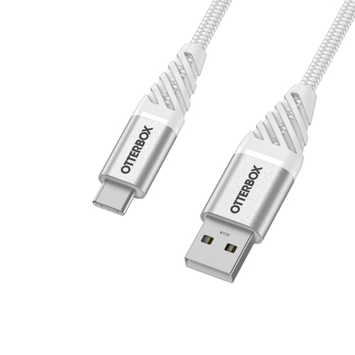 OtterBox OtterBox Premium 1m USB-C - USB-A Kabel Nylonflätad Vit - Teknikhallen.se