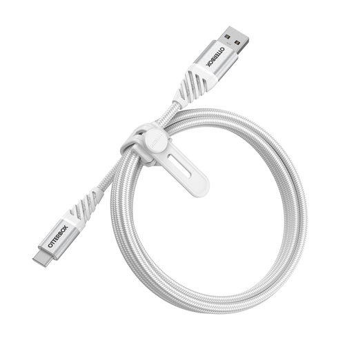 OtterBox OtterBox Premium 1m USB-C - USB-A Kabel Nylonflätad Vit - Teknikhallen.se