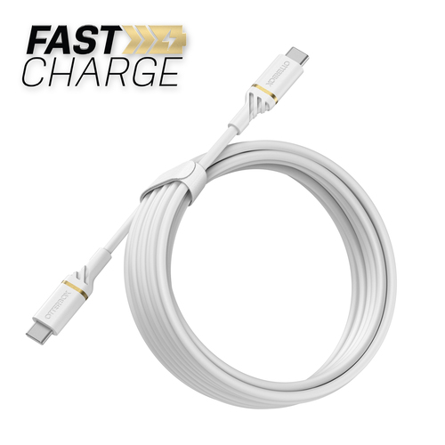 OtterBox OtterBox Standard 3m PD USB-C - USB-C Kabel Vit - Teknikhallen.se