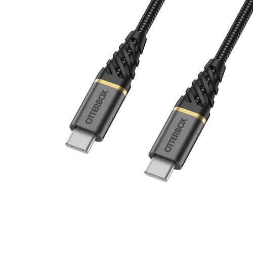 OtterBox OtterBox Premium 1m PD USB-C - USB-C Kabel Nylonflätad Svart - Teknikhallen.se