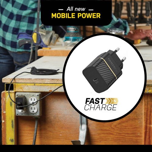 OtterBox OtterBox 20W PD USB-C Väggladdare Svart - Teknikhallen.se