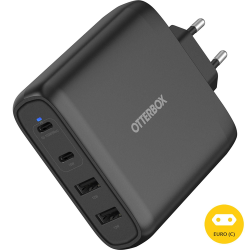 OtterBox OtterBox 100W PD 2x USB-C 2x USB-A Väggladdare Svart - Teknikhallen.se