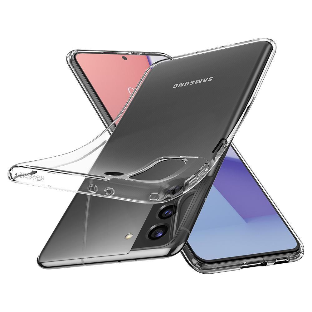 Spigen Samsung Galaxy S21 - Spigen Liquid Crystal Skal - Transparent - Teknikhallen.se