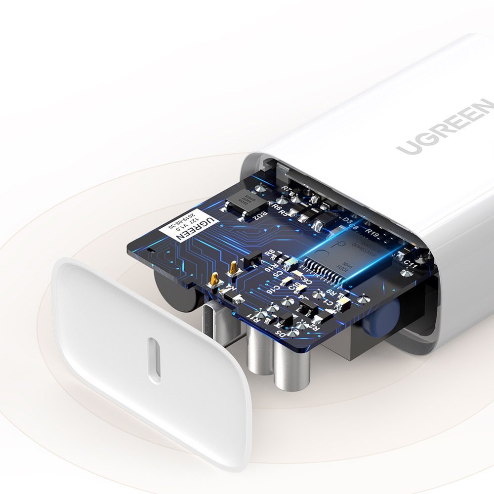 UGREEN Ugreen 30W USB-C QC PD Snabbladdare Vggladdare Vit - Teknikhallen.se